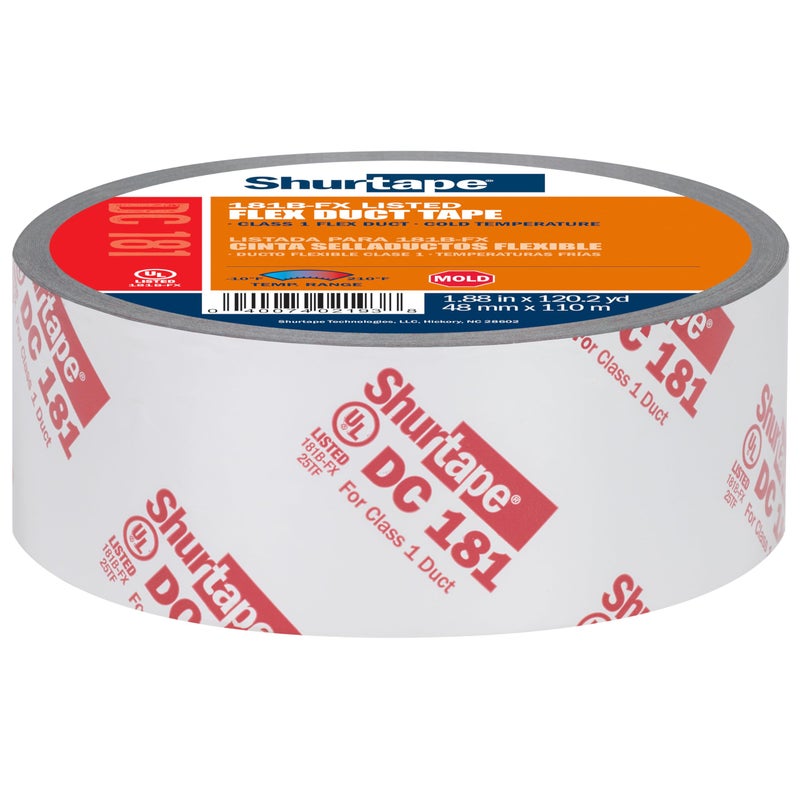 Shurtape شريط شورتاب DC 181 UL 181B-FX مدرج/مطبوع، 48 مم × 110 م، طباعة معدنية، لفة واحدة (164686) - Image 1